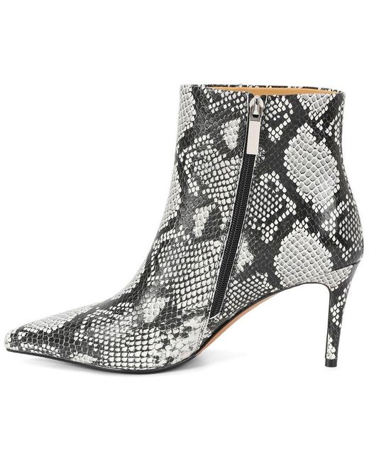 Tiffany & Fred Paris Black Embossed Leather Bootie