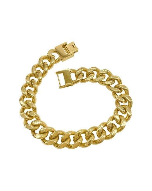 Adornia Metallic 14k Plated Water Resistant Extra Thick Cuban Chain Bracelet for men