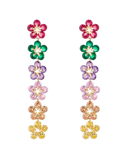 Eye Candy LA Multicolor Julia Star Multi Color Cz Crystal Drop Earrings