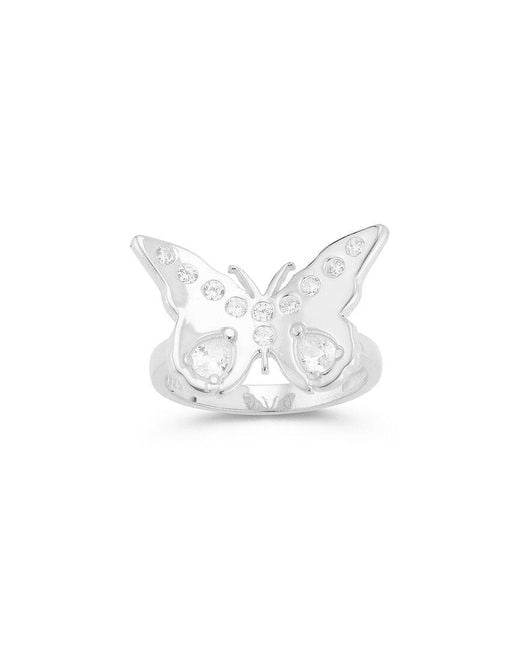 Sphera Milano White Silver Cz Butterfly Ring