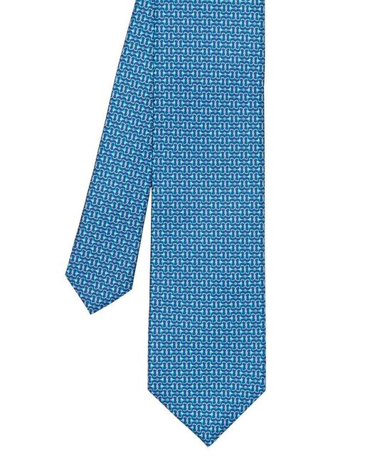 J.McLaughlin Blue Bridle Link Silk Tie for men
