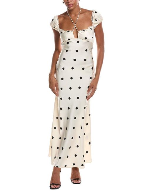 Bardot Metallic Stasia Satin Maxi Slip Dress