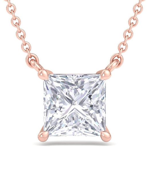 Lab Grown Diamonds White 14k Rose Gold 3.00 Ct. Tw. Lab-grown Diamond Solitaire Pendant