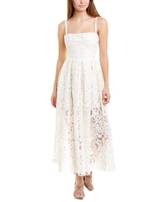 Sabina Musayev Lace Ariana Midi Dress in White | Lyst Canada