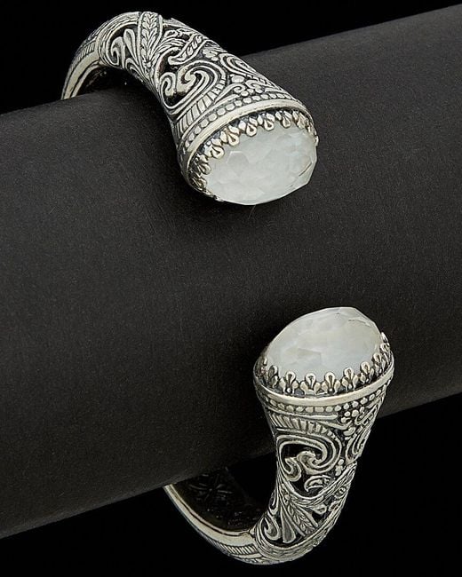 Konstantino Black 18k & Silver 11.50 Ct. Tw. Gemstone Doublet Bangle