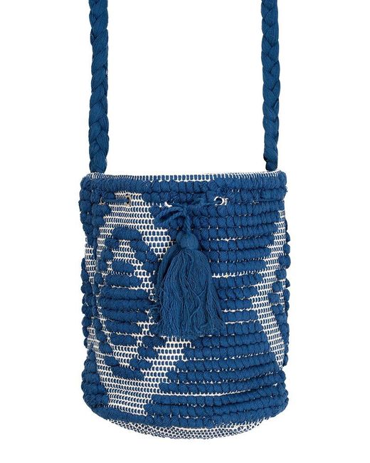 Guadalupe Blue Mochila Bucket Bag