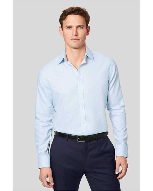 Charles Tyrwhitt White Non-iron Mini Herringbone Slim Fit Shirt for men
