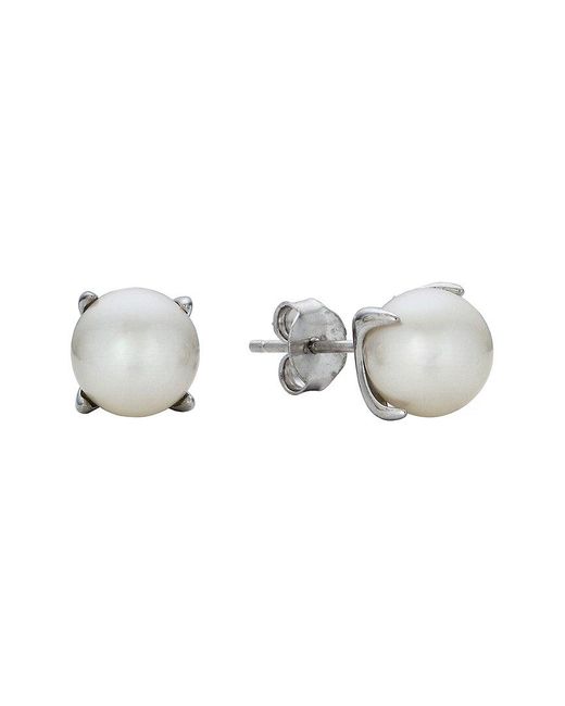 Belpearl Metallic Silver Pearl Earrings