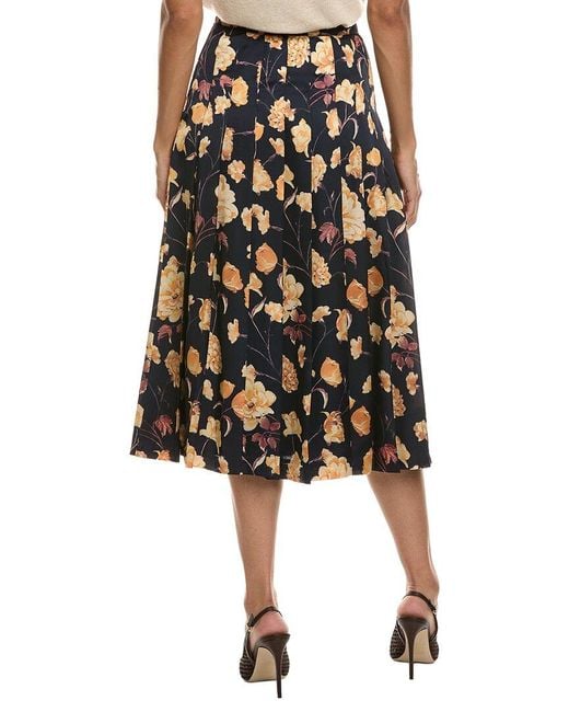 Ted Baker Black Pleated A-Line Skirt