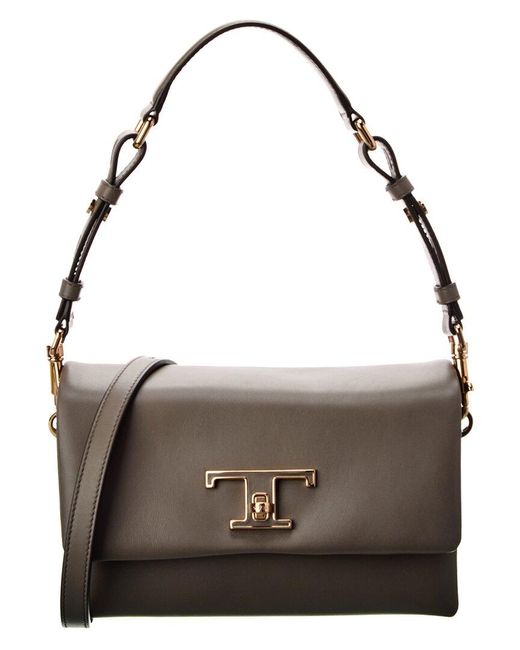 Tod's Brown T Timeless Mini Leather Shoulder Bag