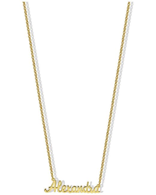 Argento Vivo Metallic 18k Over Silver Alexandra Script Necklace