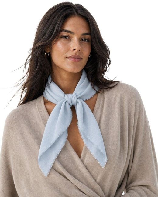 Blue Pacific Blue Solid Cashmere-Blend Neckerchief