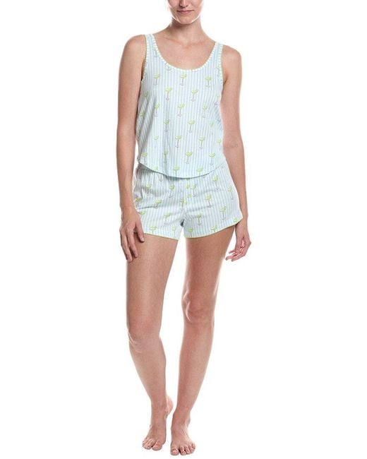 Pj Salvage Blue 2pc Playful Prints Pajama Set