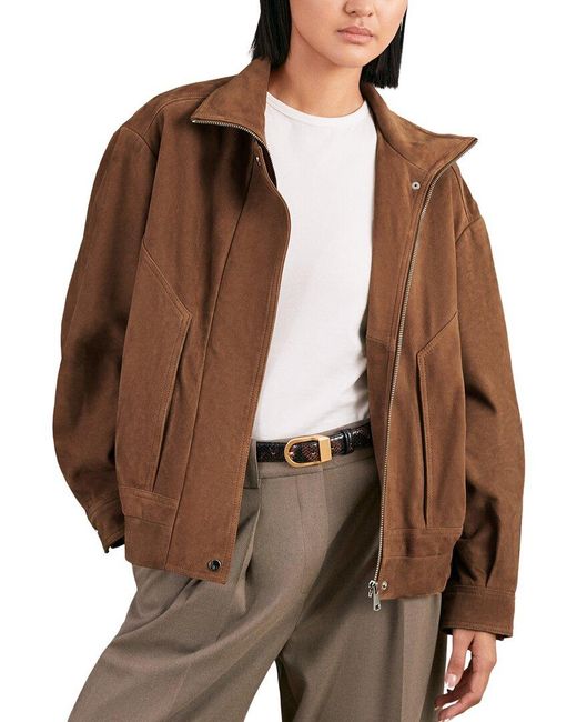 Reiss Brown Kiara Suede Jacket