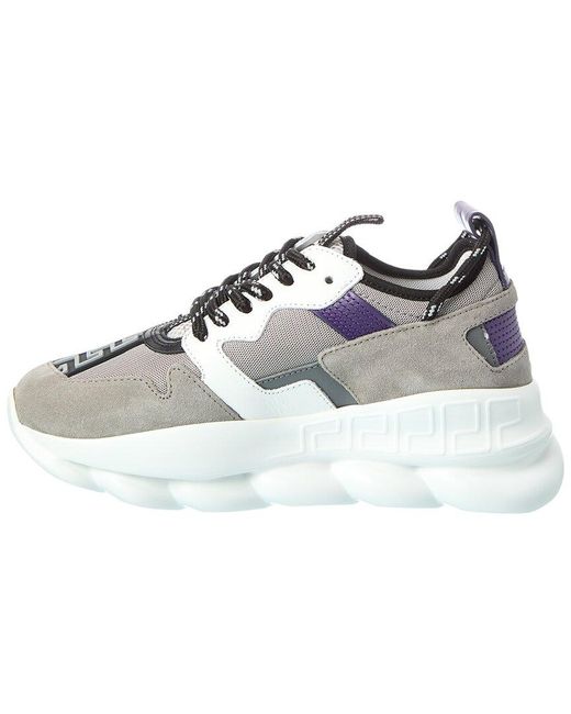 Versace Metallic Leather & Mesh Sneaker