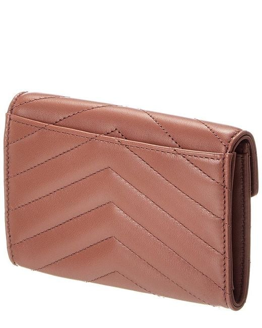 Leather Wallet Monogram Envelope MatelassÃ© Wallet On Chain Saint