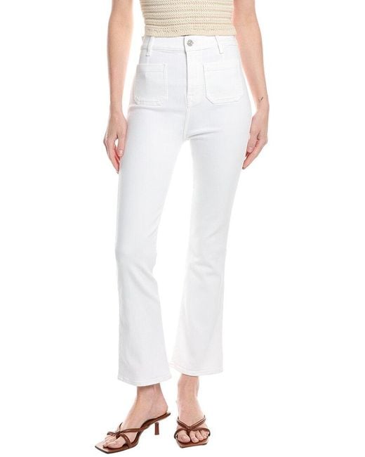 7 For All Mankind White High-Waist Love Again Slim Kick Flare Jean