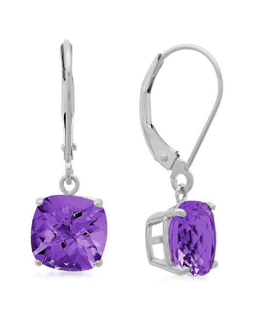 MaxColor Purple 10k 3.20 Ct. Tw. Amethyst Earrings