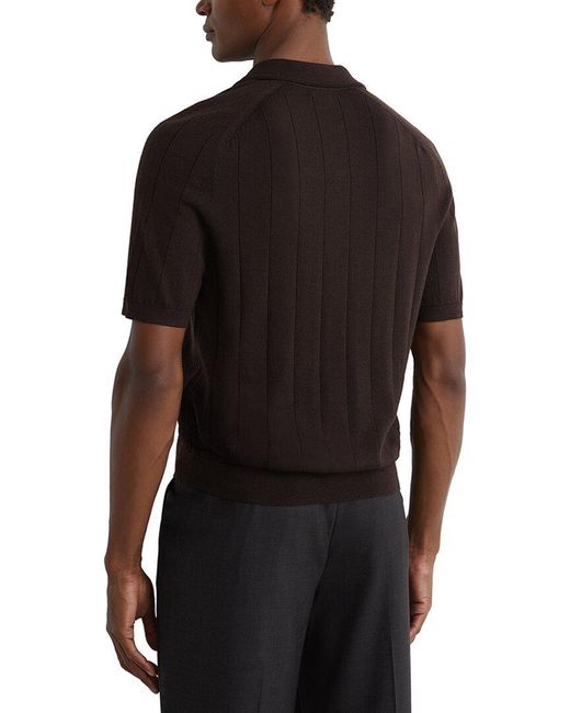 Reiss Black Chelmsford Open Collar Wool Sweater for men