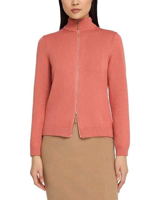 Lafayette 148 New York Red Plus Fitted Silk-Blend Bomber Jacket