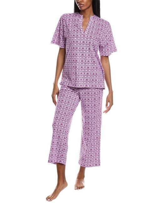 N Natori Purple Imperial Geo Pajama Pant Set