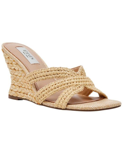Steve Madden White Winona Raffia Wedge Sandal