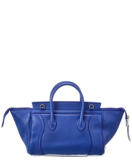 Céline Blue Little Luggage Leather Shoulder Bag