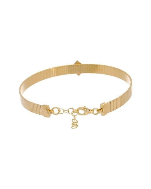Meshmerise Metallic 18k Over Silver 0.05 Ct. Tw. Diamond Bangle Bracelet