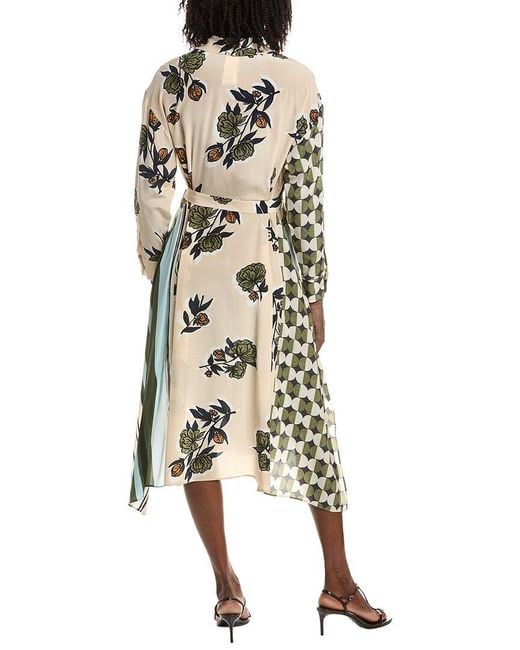 Max Mara Green Weekend Passo Silk Midi Dress