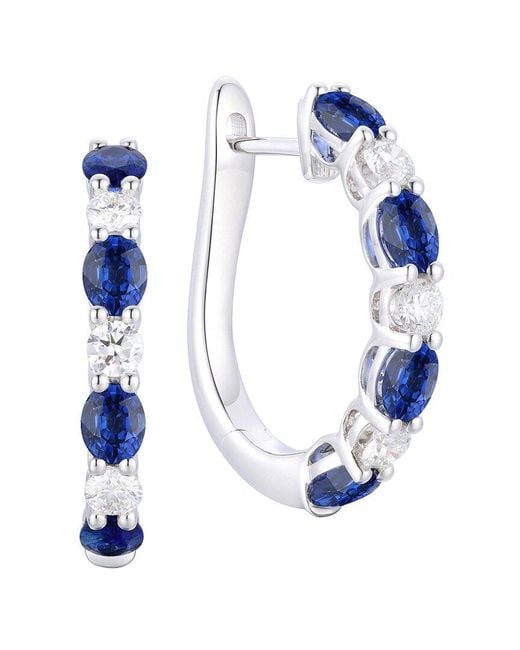 Gregg Ruth Blue 14K 2.44 Ct. Tw. Diamond & Sapphire Huggie Earring