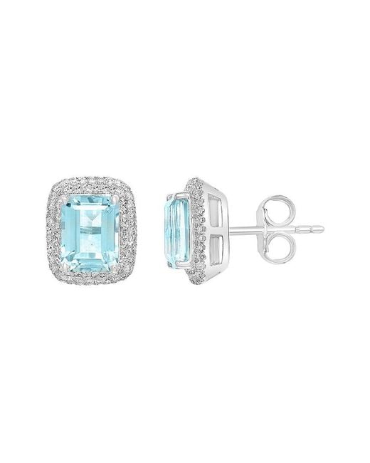 Effy Fine Jewelry Blue 14K 3.65 Ct. Tw. Diamond & Aquamarine Earrings