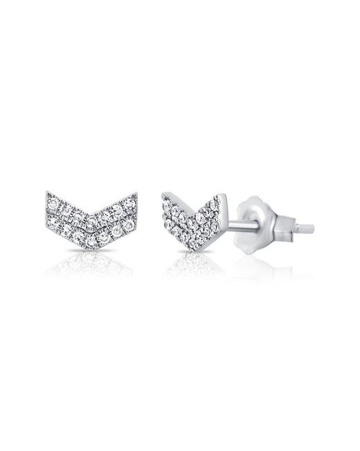Sabrina Designs White 14k 0.08 Ct. Tw. Diamond Single Arrow Studs