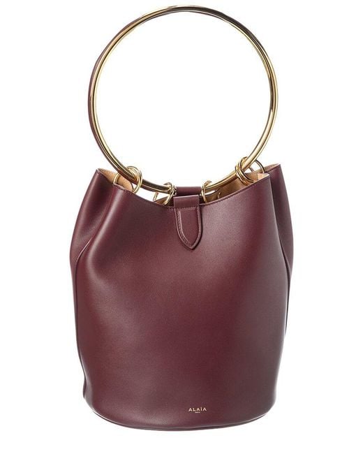 Alaïa Purple Alaïa Ring Large Leather Bucket Bag