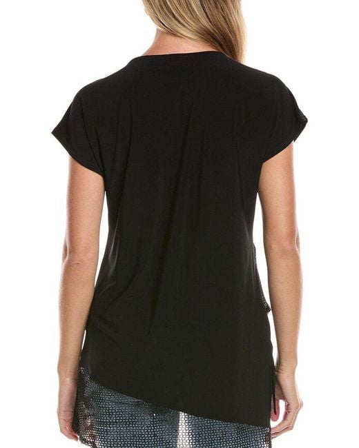 Joseph Ribkoff Black Mesh Hem Top