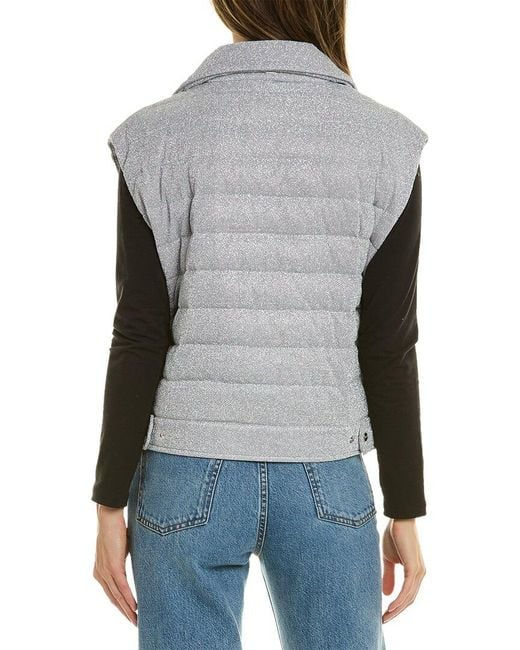 Herno Gray Metallic Cropped Vest