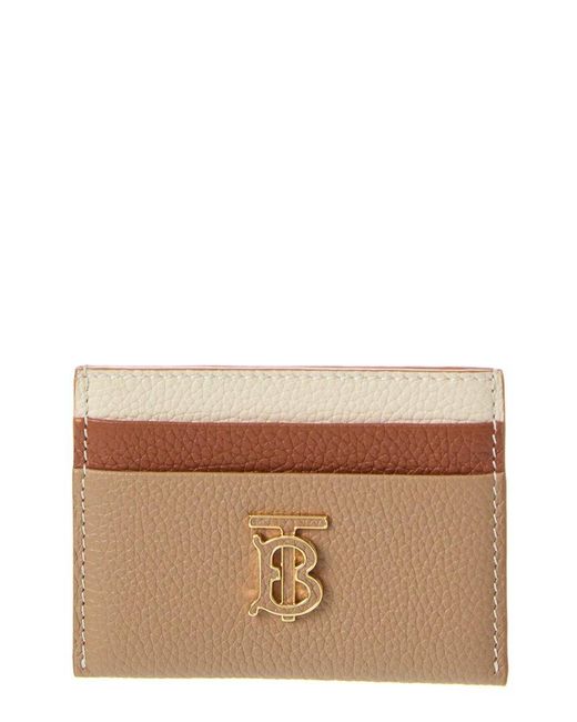 Burberry Brown Tb Leather Card Holder