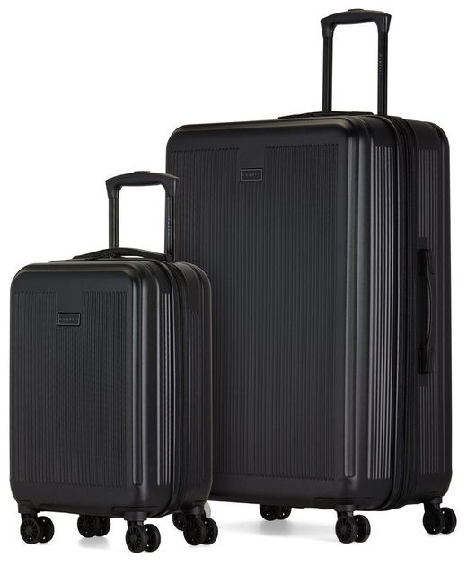 Bugatti Black Singapore 2Pc Hardside Expandable Luggage Set