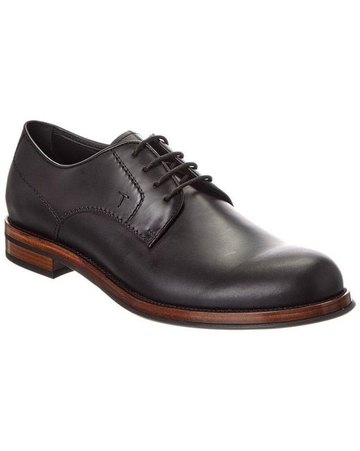 Tod's Black Leather Derby for men