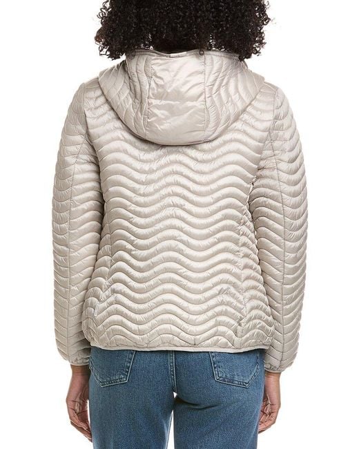 Save The Duck Gray Jinnie Short Wave Quilt Jacket