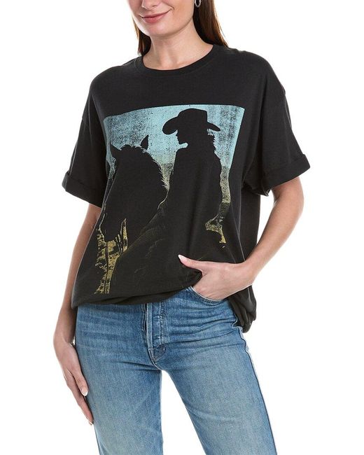 Girl Dangerous Black Cowgirl Sunset T-shirt