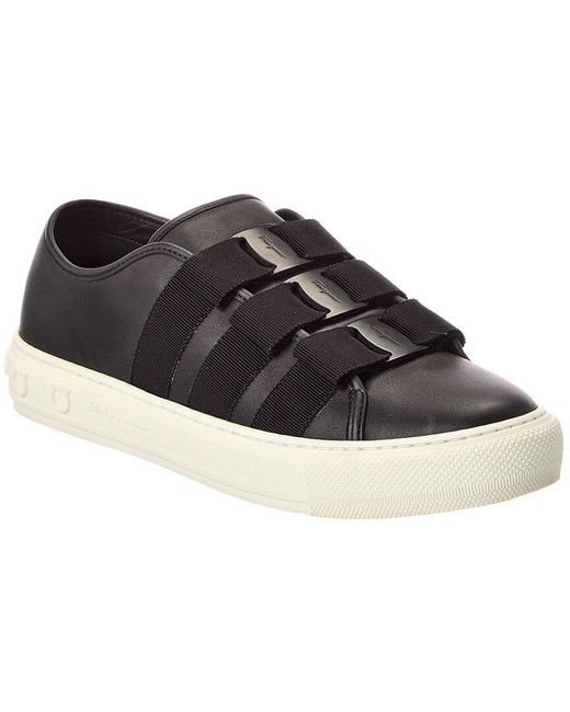 Ferragamo Black Nataly Leather Sneaker