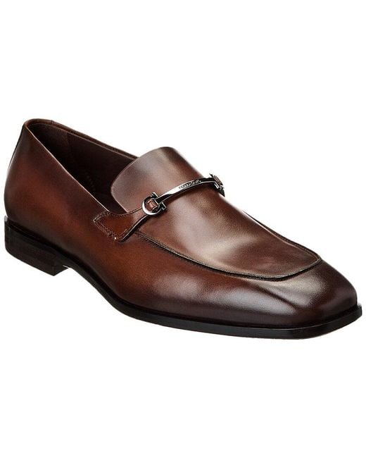 Ferragamo Brown Fedro Leather Loafer for men