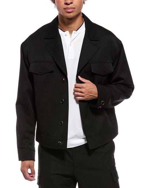 Helmut Lang Black Wool-Blend Utility Jacket for men