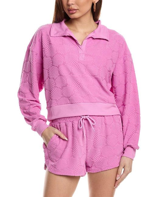 Beach Riot Pink Martina Polo Pullover