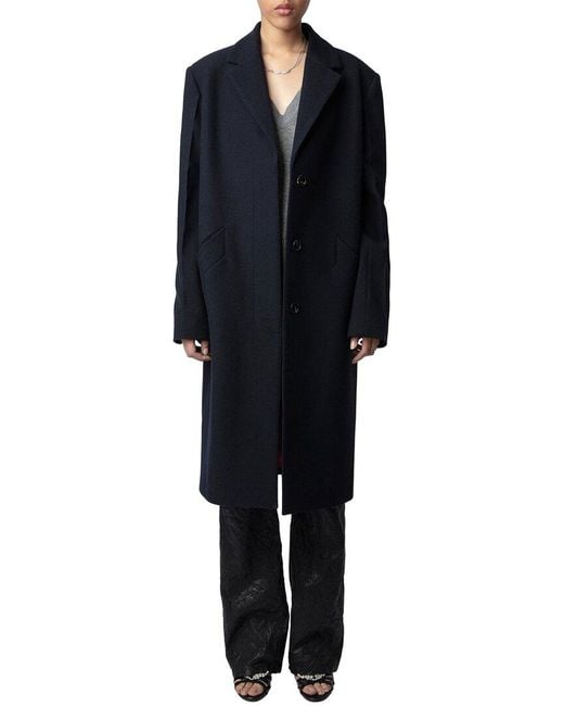 Zadig & Voltaire Women's Blue Marly Lainage Wool-blend Coat