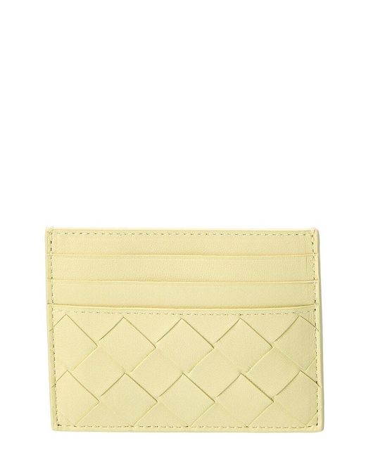 Bottega Intrecciato Leather Card Holder in Natural Lyst