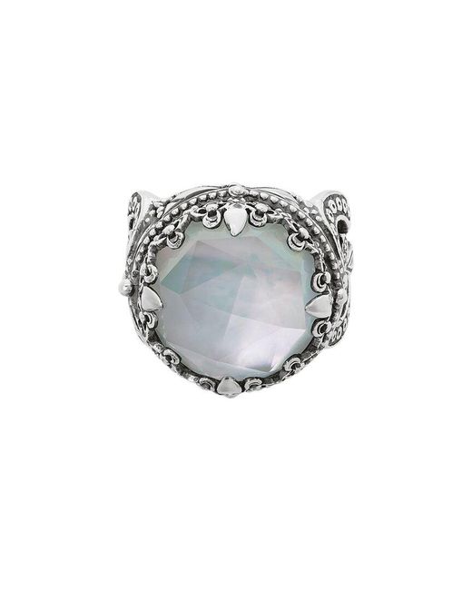 Konstantino Gray Silver Pearl Ring