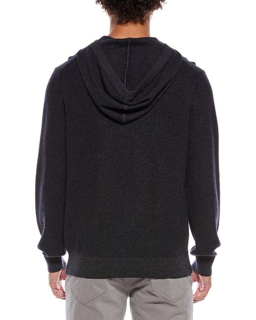 Vince Blue Geo Jacquard Wool & Cashmere-Blend Hoodie for men