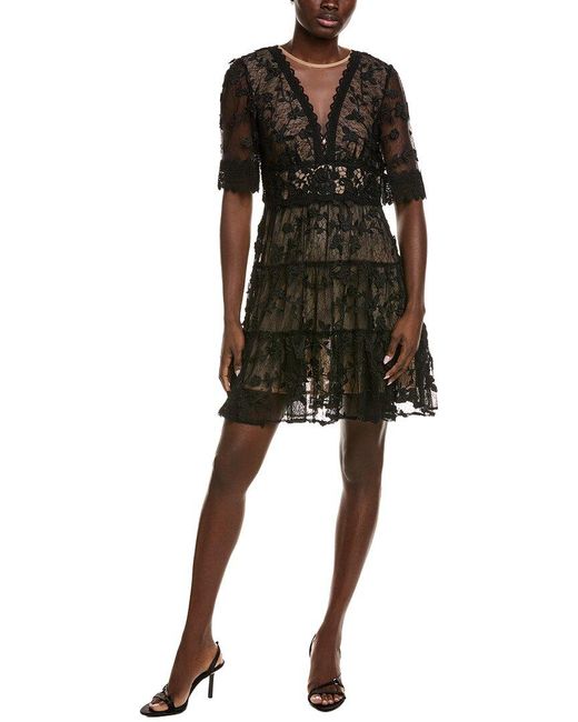 Adrianna Papell Women's Black Lace Mini Dress Adrianna Papell Women's Black Lace Mini Dress
