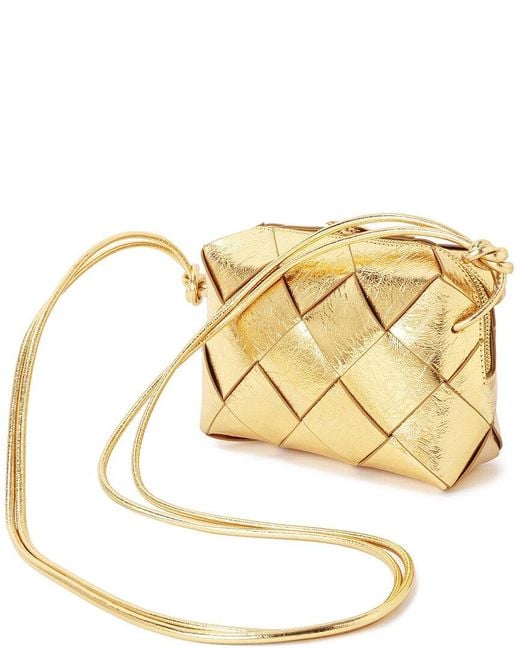 Tiffany & Fred Paris Smooth Metallic Woven Leather Bag